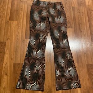 Streetwear Society Psychedelic Wave Print flare pants -32”